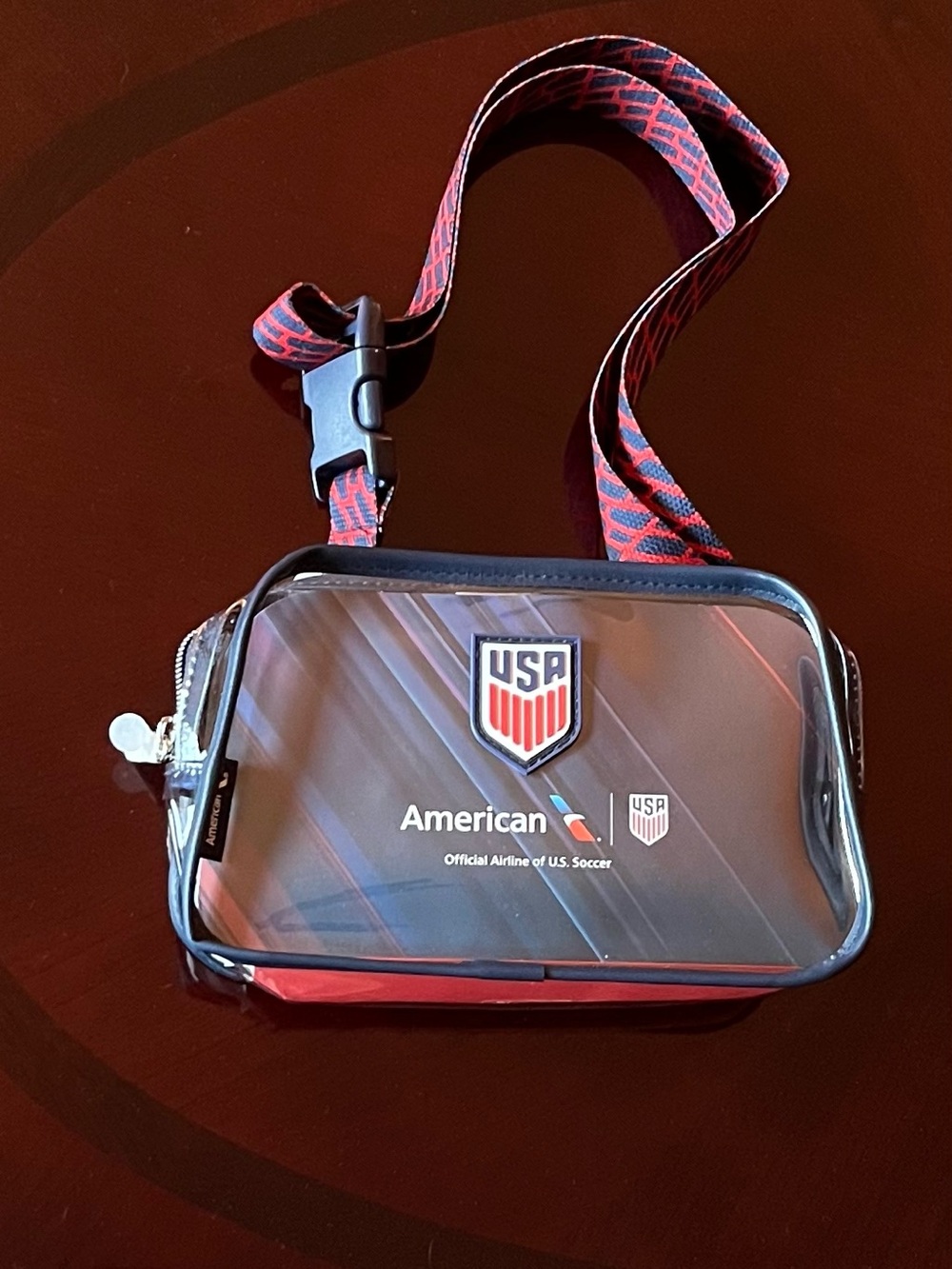 USA Soccer Crossbody Bag in Red and Blue - American Airlines Co-Brand